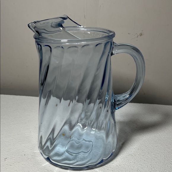 Other - Vintage Elegant Blue Glass Pitcher Swirl Design